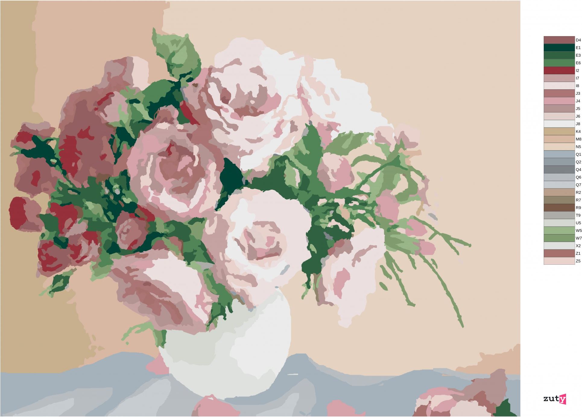 zuty Malování podle čísel - RŮŽE NA RŮŽOVÉM POZADÍ - Rozměr: 40x50 cm, Rámování: Varianta: vypnuté plátno na rám - obrázek 9