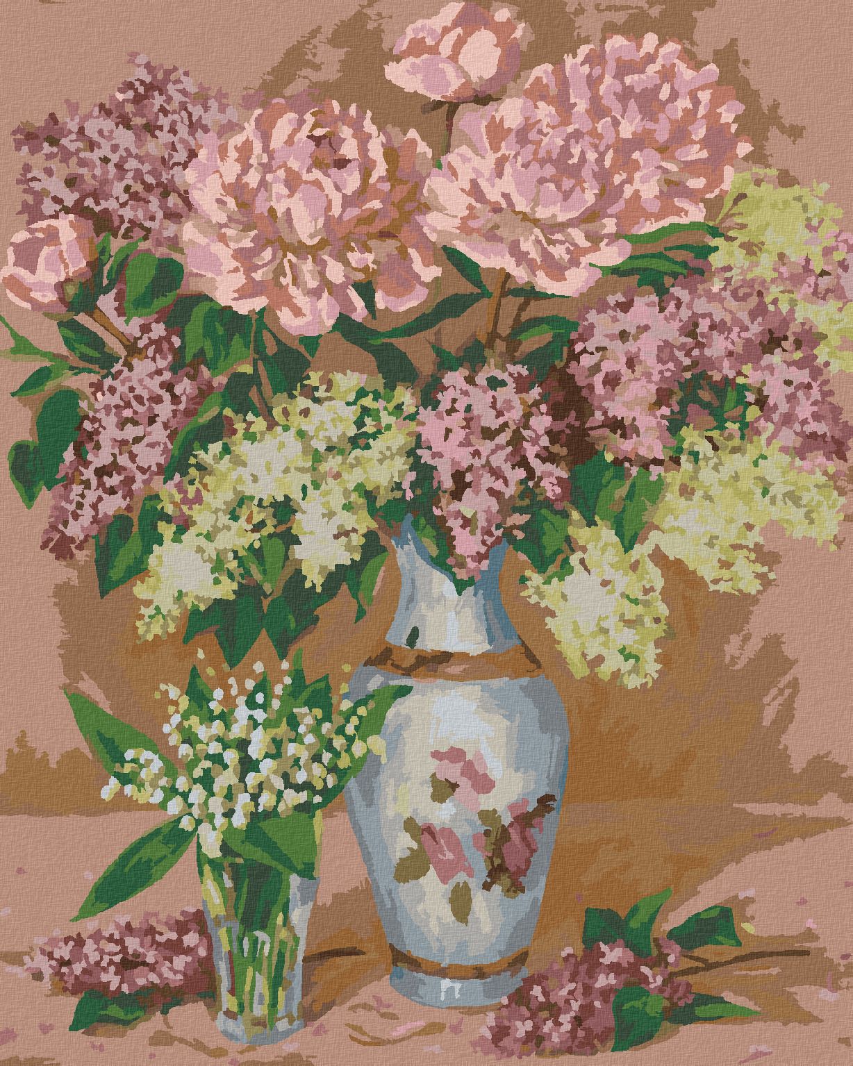 zuty Malování podle čísel - ZÁTIŠÍ S PIVOŇKAMI - Rozměr: 40x50 cm, Rámování: Varianta: vypnuté plátno na rám - obrázek 1