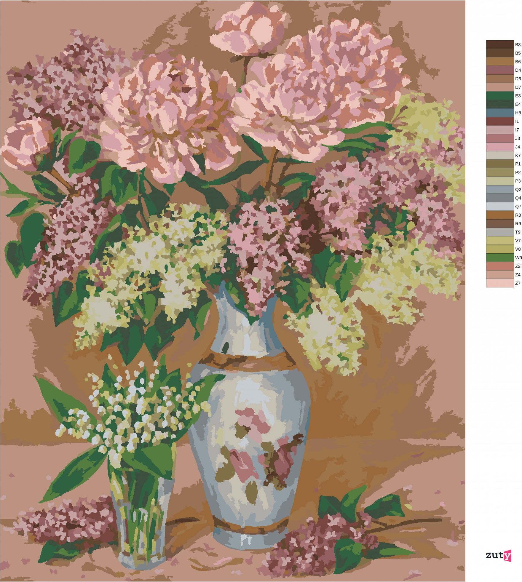 zuty Malování podle čísel - ZÁTIŠÍ S PIVOŇKAMI - Rozměr: 40x50 cm, Rámování: Varianta: vypnuté plátno na rám - obrázek 10