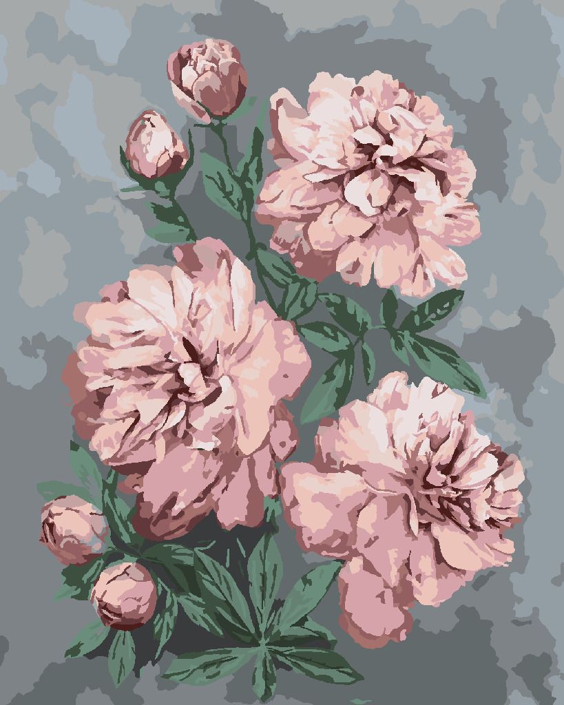 zuty Malování podle čísel - RŮŽOVÉ PIVOŇKY NA ABSTRAKTNÍM POZADÍ - Rozměr: 40x50 cm, Rámování: Varianta: vypnuté plátno na rám - obrázek 7