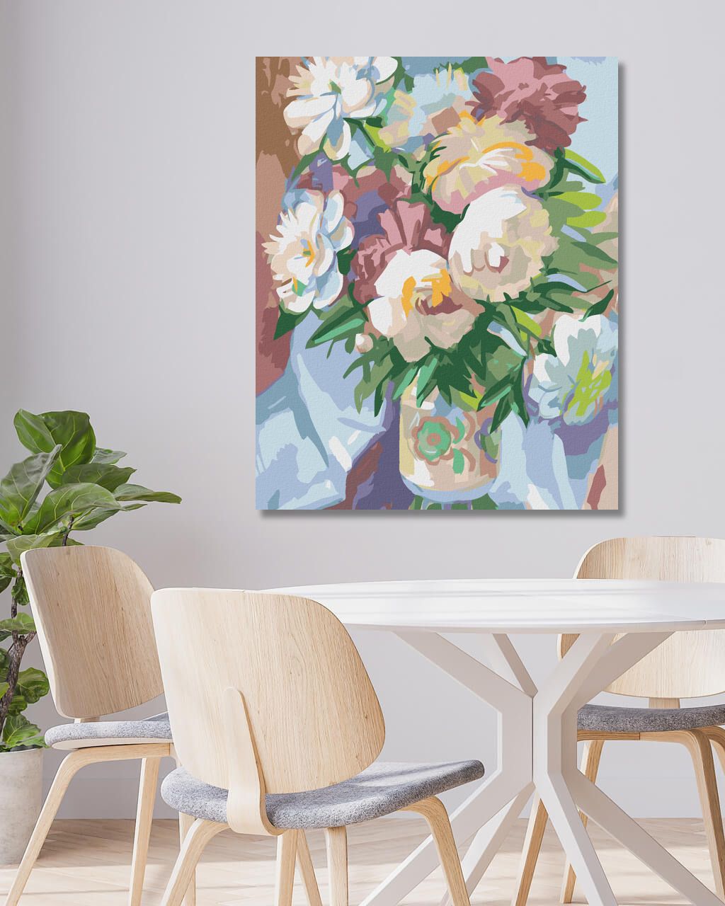 zuty Malování podle čísel - PIVOŇKY V MALOVANÉ VÁZE - Rozměr: 40x50 cm, Rámování: Varianta: vypnuté plátno na rám - obrázek 4