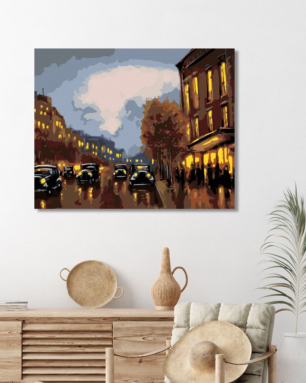 zuty Malování podle čísel - NOČNÍ PROJÍŽĎKA S AUTY - Rozměr: 40x50 cm, Rámování: Varianta: vypnuté plátno na rám - obrázek 4