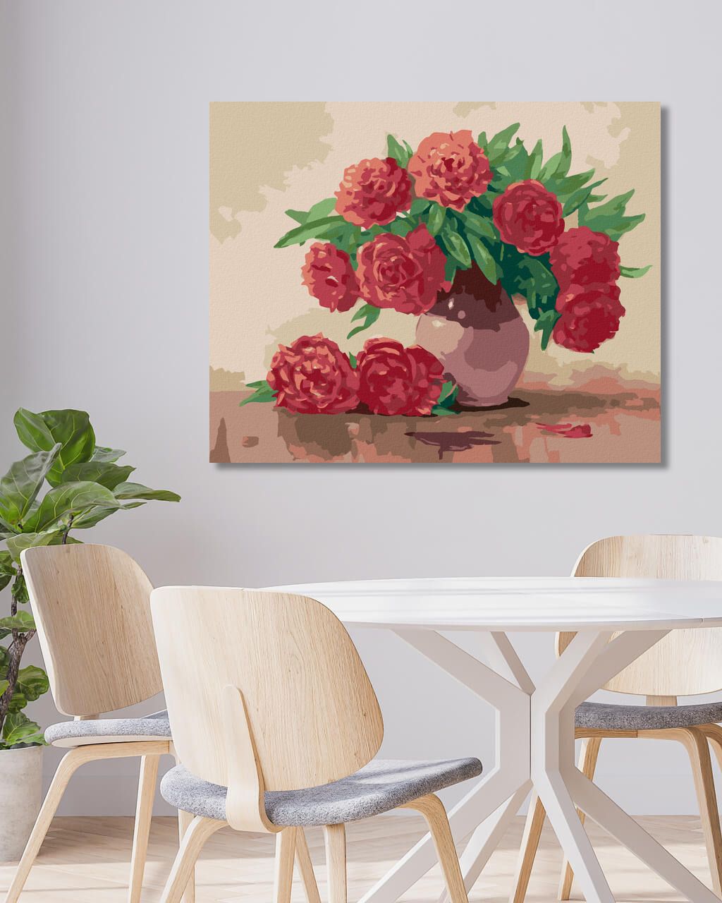 zuty Malování podle čísel - ČERVENÉ PIVOŇKY V KERAMICKÉ VÁZE - Rozměr: 40x50 cm, Rámování: Varianta: bez rámu a bez vypnutí plátna - obrázek 7