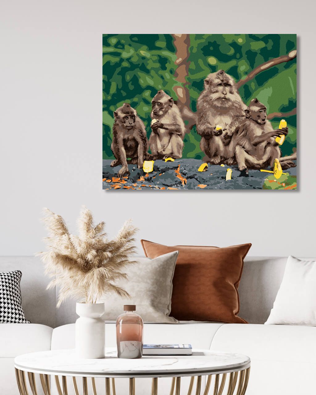 zuty Malování podle čísel - ČTYŘI OPICE S BANÁNY - Rozměr: 40x50 cm, Rámování: Varianta: bez rámu a bez vypnutí plátna - obrázek 10