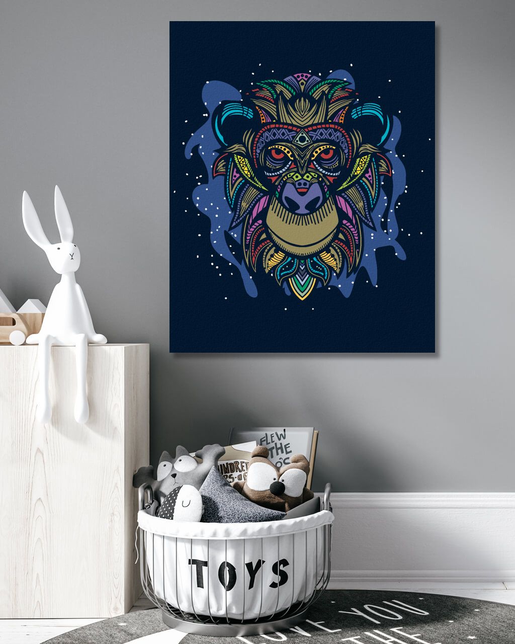 zuty Malování podle čísel - VEKTOROVĚ BAREVNÁ OPICE - Rozměr: 40x50 cm, Rámování: Varianta: bez rámu a bez vypnutí plátna - obrázek 8