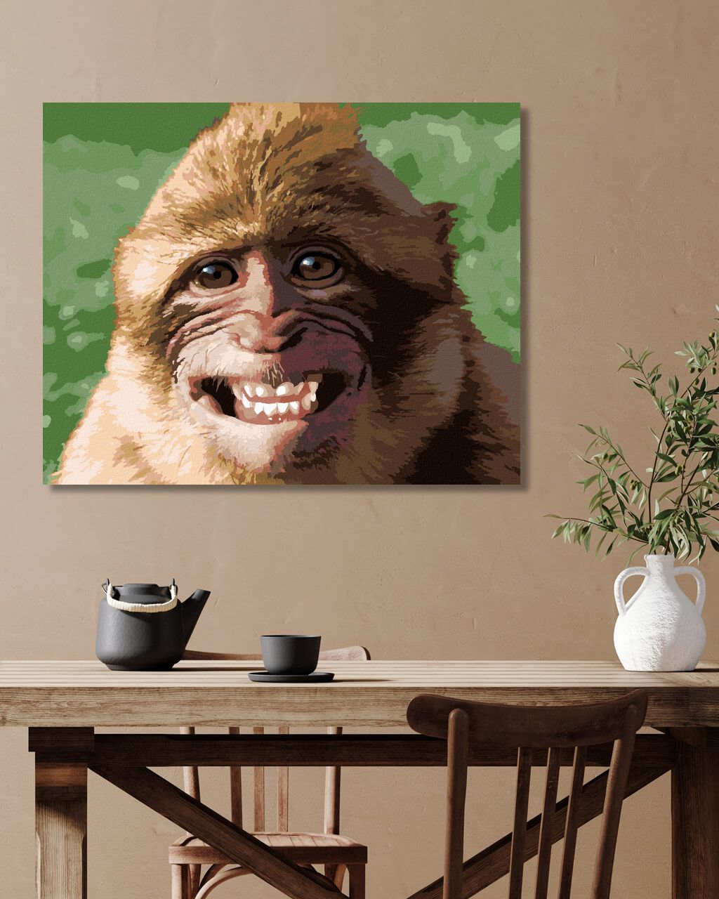 zuty Malování podle čísel - SMĚJÍCÍ SE OPICE - Rozměr: 40x50 cm, Rámování: Varianta: bez rámu a bez vypnutí plátna - obrázek 7