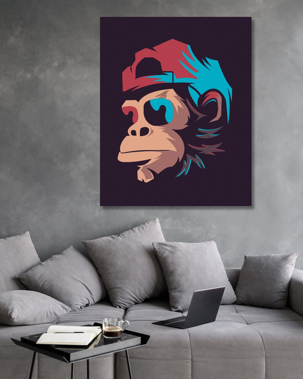 zuty Malování podle čísel - OPICE S KŠILTOVKOU A SLUNEČNÍMI BRÝLEMI - Rozměr: 40x50 cm, Rámování: Varianta: vypnuté plátno na rám - obrázek 10