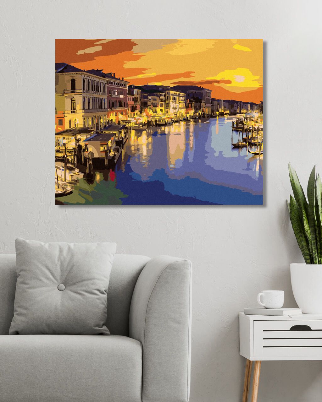 zuty Malování podle čísel - CANAL GRANDE V LETNÍ NOCI V BENÁTKÁCH - Rozměr: 40x50 cm, Rámování: Varianta: vypnuté plátno na rám - obrázek 6