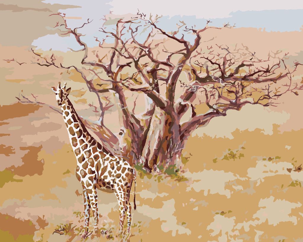 zuty Malování podle čísel - ŽIRAFA V KEŇI - Rozměr: 40x50 cm, Rámování: Varianta: bez rámu a bez vypnutí plátna - obrázek 7