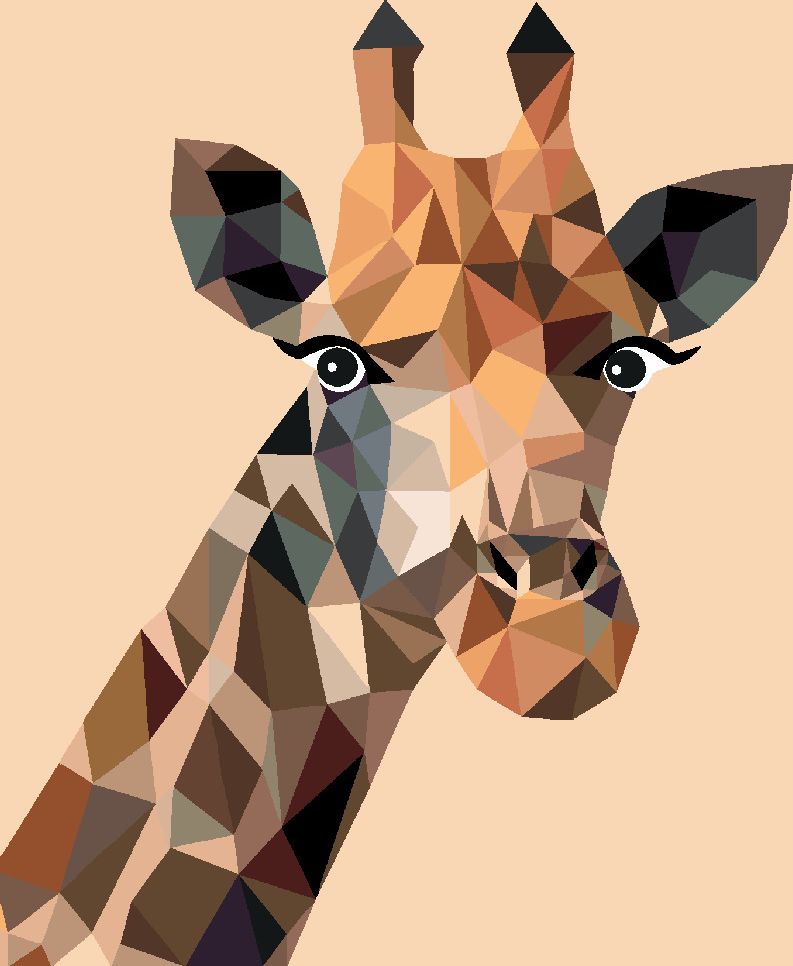 zuty Malování podle čísel - ABSTRAKTNÍ ŽIRAFA NA ORANŽOVÉM POZADÍ - Rozměr: 40x50 cm, Rámování: Varianta: vypnuté plátno na rám - obrázek 4