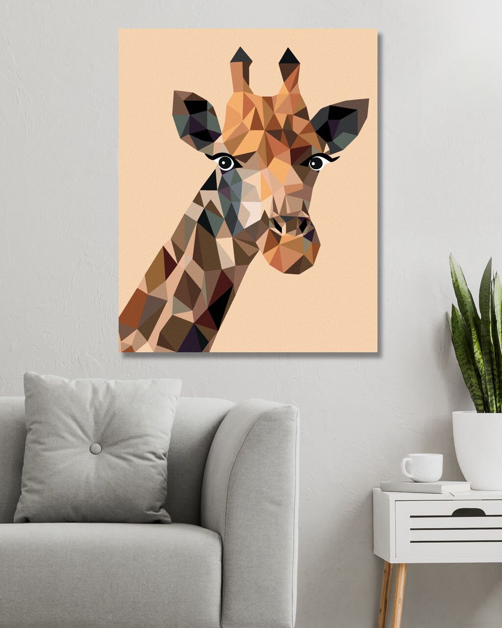 zuty Malování podle čísel - ABSTRAKTNÍ ŽIRAFA NA ORANŽOVÉM POZADÍ - Rozměr: 40x50 cm, Rámování: Varianta: vypnuté plátno na rám - obrázek 8