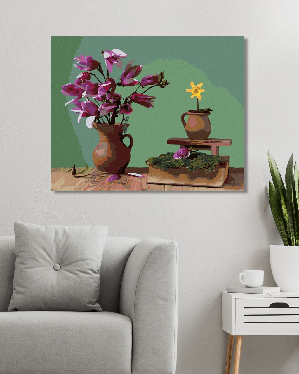 zuty Malování podle čísel - MAGNÓLIE V KERAMICKÉ VÁZE - Rozměr: 40x50 cm, Rámování: Varianta: bez rámu a bez vypnutí plátna - obrázek 9