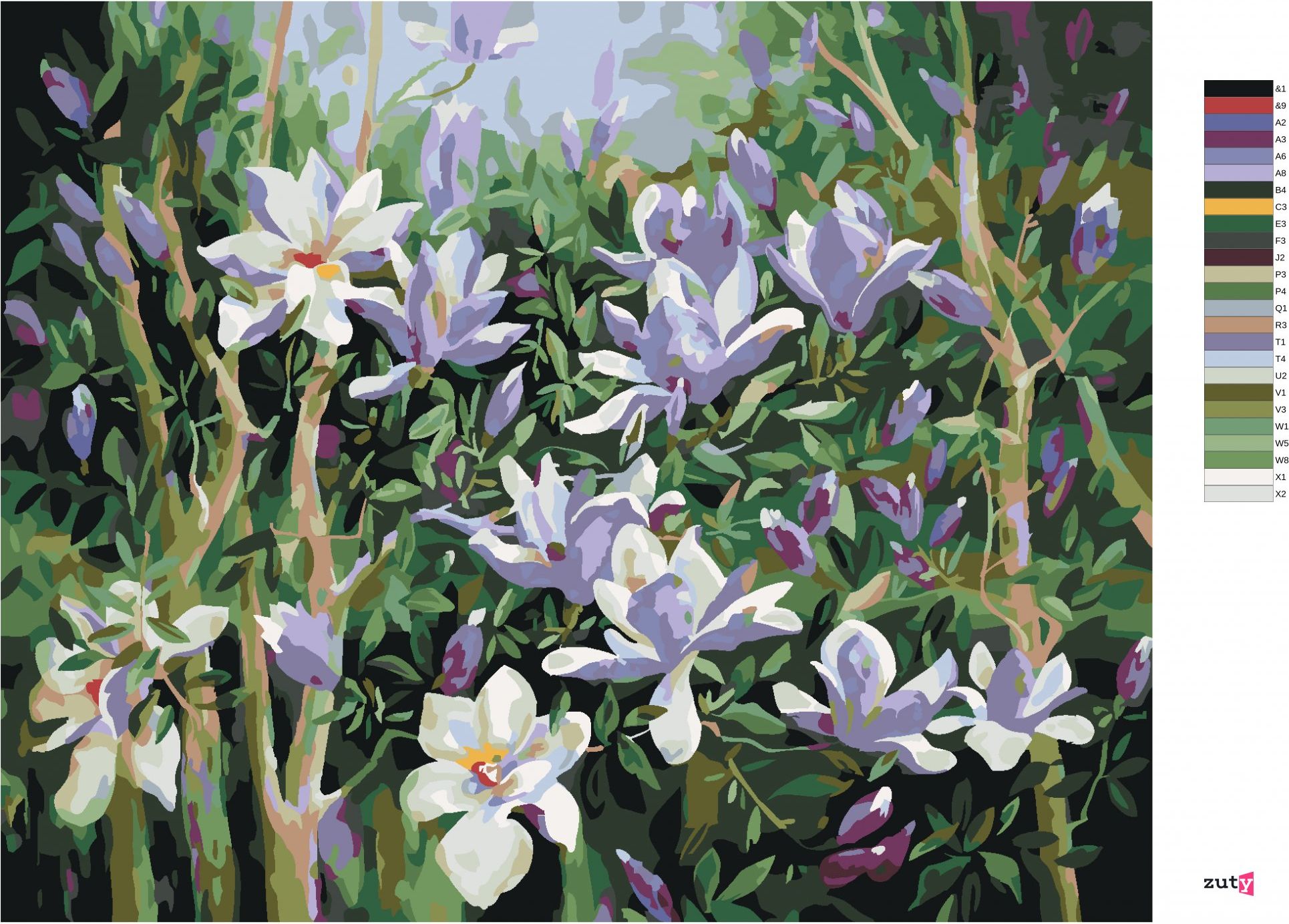 zuty Malování podle čísel - JARNÍ MAGNÓLIE - Rozměr: 40x50 cm, Rámování: Varianta: vypnuté plátno na rám - obrázek 10