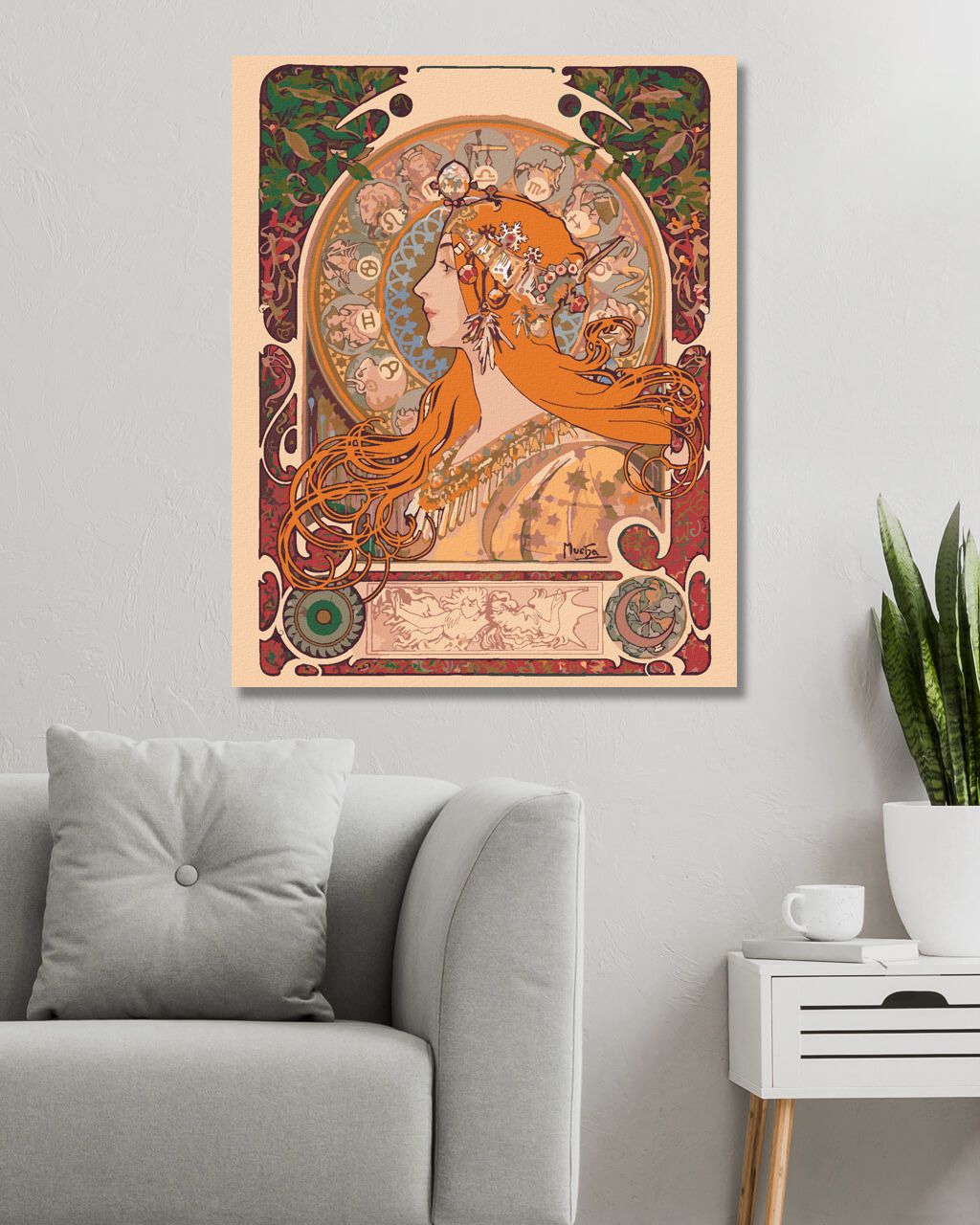 zuty Malování podle čísel - ZVĚROKRUH (ALFONS MUCHA) - Rozměr: 40x50 cm, Rámování: Varianta: bez rámu a bez vypnutí plátna - obrázek 10