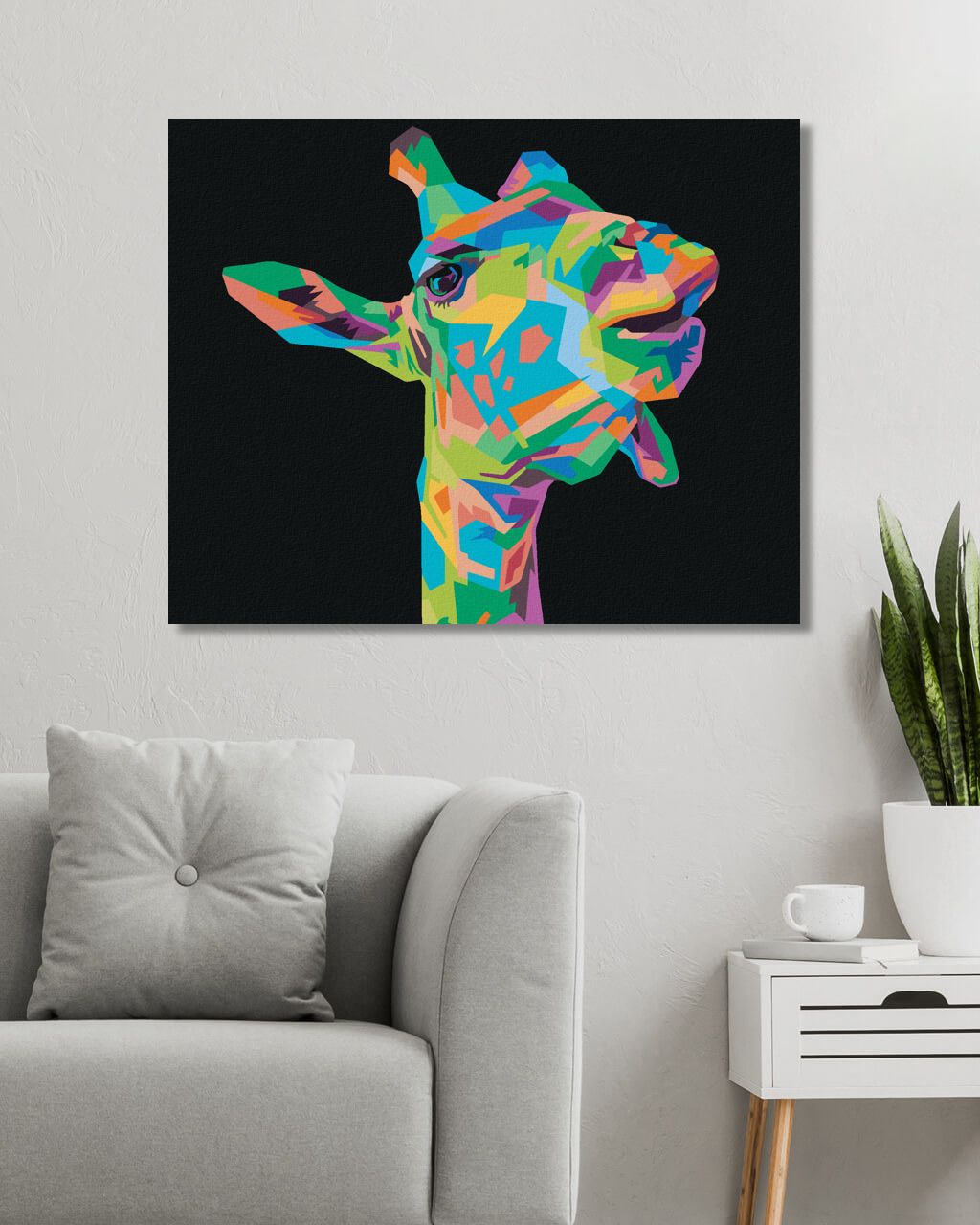 zuty Malování podle čísel - POP-ART ŽIRAFA NA ČERNÉM POZADÍ - Rozměr: 40x50 cm, Rámování: Varianta: bez rámu a bez vypnutí plátna - obrázek 9