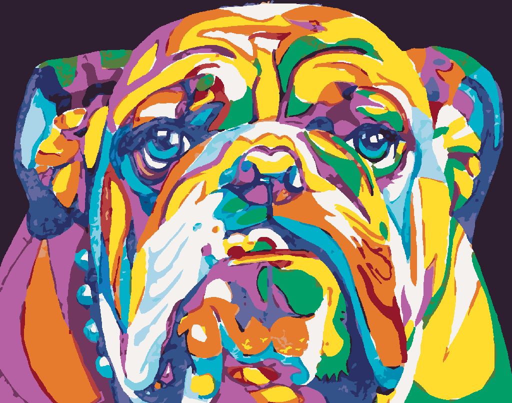 zuty Malování podle čísel - BAREVNÝ BULLDOG - Rozměr: 40x50 cm, Rámování: Varianta: vypnuté plátno na rám - obrázek 3