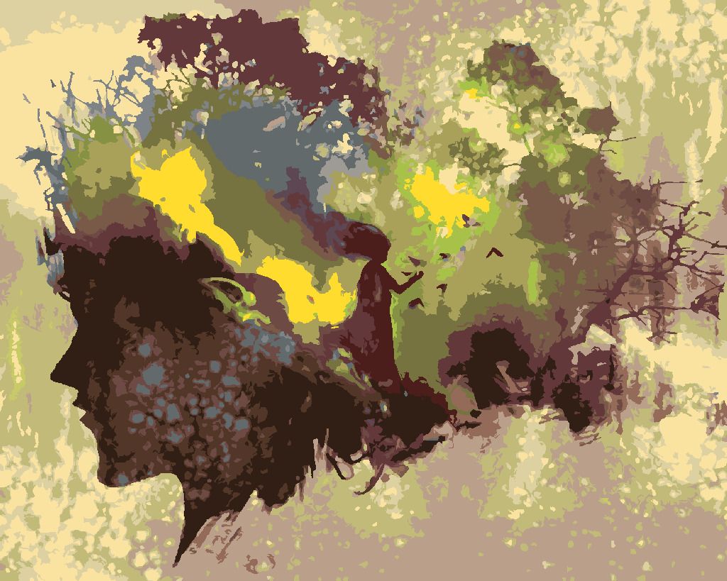 zuty Malování podle čísel - SILUETA ŽENY V LESE - Rozměr: 40x50 cm, Rámování: Varianta: vypnuté plátno na rám - obrázek 6