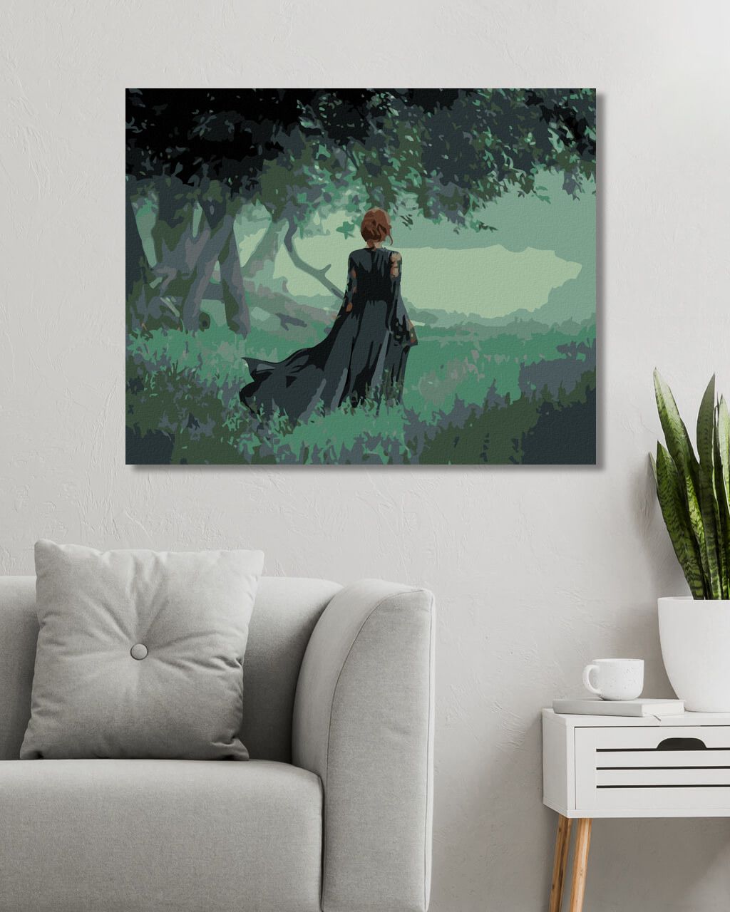 zuty Malování podle čísel - ČARODĚJNICE NA KRAJI TEMNÉHO LESA - Rozměr: 40x50 cm, Rámování: Varianta: vypnuté plátno na rám - obrázek 4