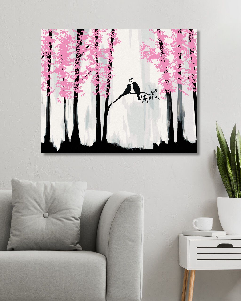 zuty Malování podle čísel - PTAČÍ ROMANTIKA V LESE - Rozměr: 40x50 cm, Rámování: Varianta: bez rámu a bez vypnutí plátna - obrázek 6