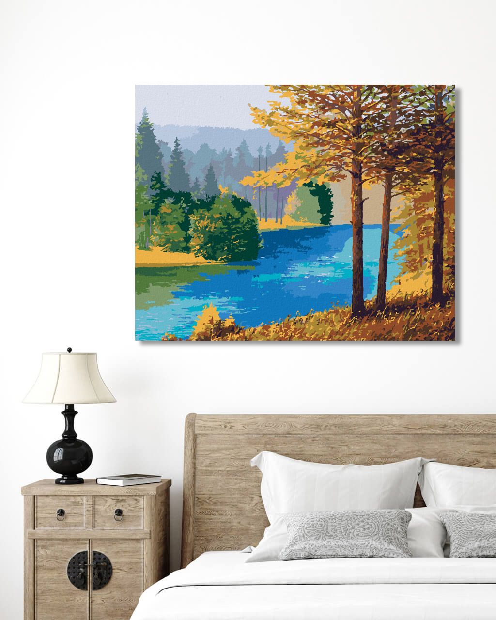 zuty Malování podle čísel - ŘEKA TEKOUCÍ V LESE - Rozměr: 40x50 cm, Rámování: Varianta: vypnuté plátno na rám - obrázek 6
