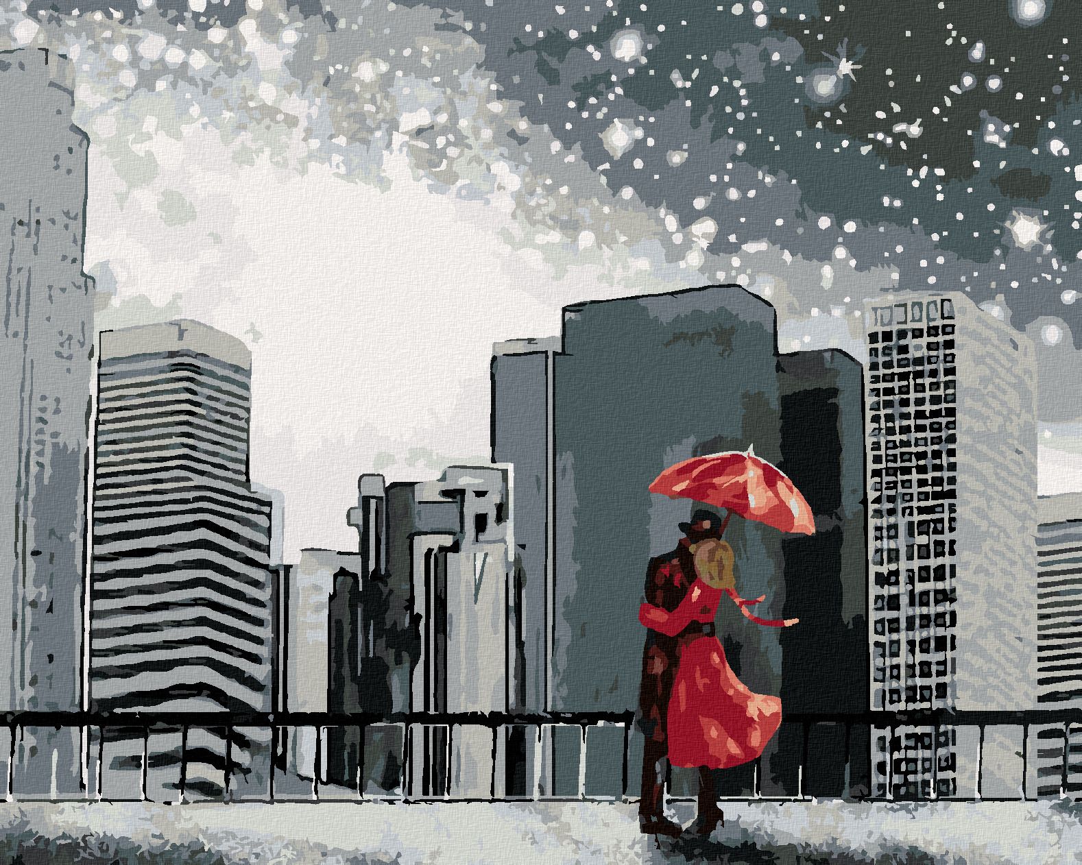 zuty Malování podle čísel - MUŽ SE ŽENOU V NEW YORKU - Rozměr: 40x50 cm, Rámování: Varianta: vypnuté plátno na rám - obrázek 1