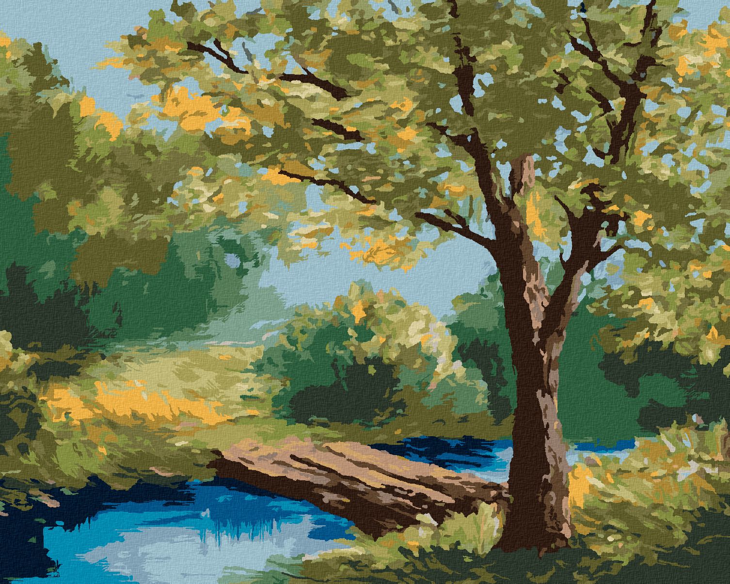 zuty Malování podle čísel - LETNÍ LES - Rozměr: 40x50 cm, Rámování: Varianta: bez rámu a bez vypnutí plátna - obrázek 1