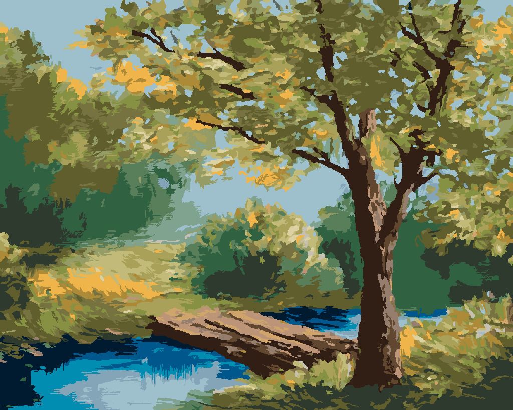 zuty Malování podle čísel - LETNÍ LES - Rozměr: 40x50 cm, Rámování: Varianta: bez rámu a bez vypnutí plátna - obrázek 8