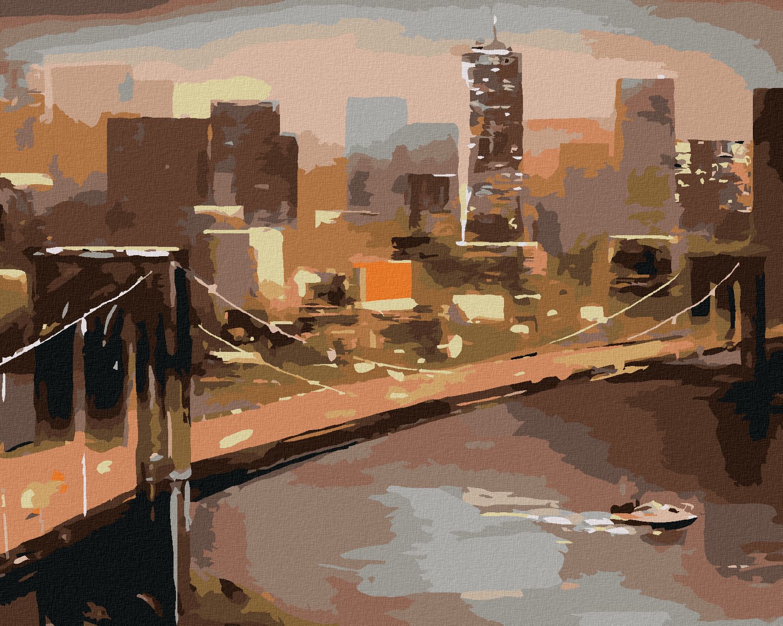 zuty Malování podle čísel - POHLED NA NEW YORK - Rozměr: 40x50 cm, Rámování: Varianta: vypnuté plátno na rám - obrázek 1