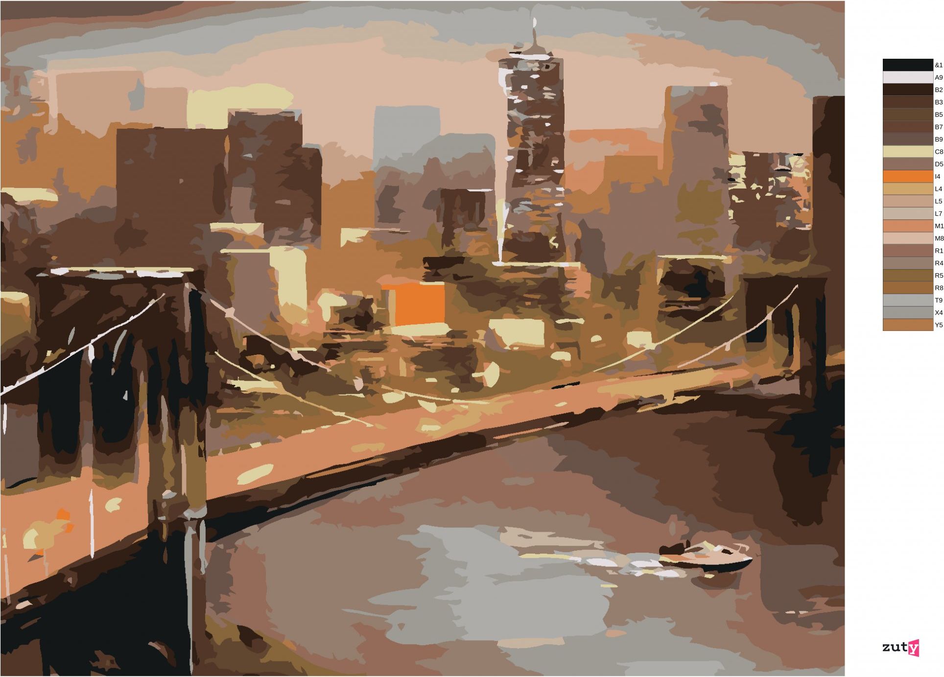 zuty Malování podle čísel - POHLED NA NEW YORK - Rozměr: 40x50 cm, Rámování: Varianta: vypnuté plátno na rám - obrázek 3