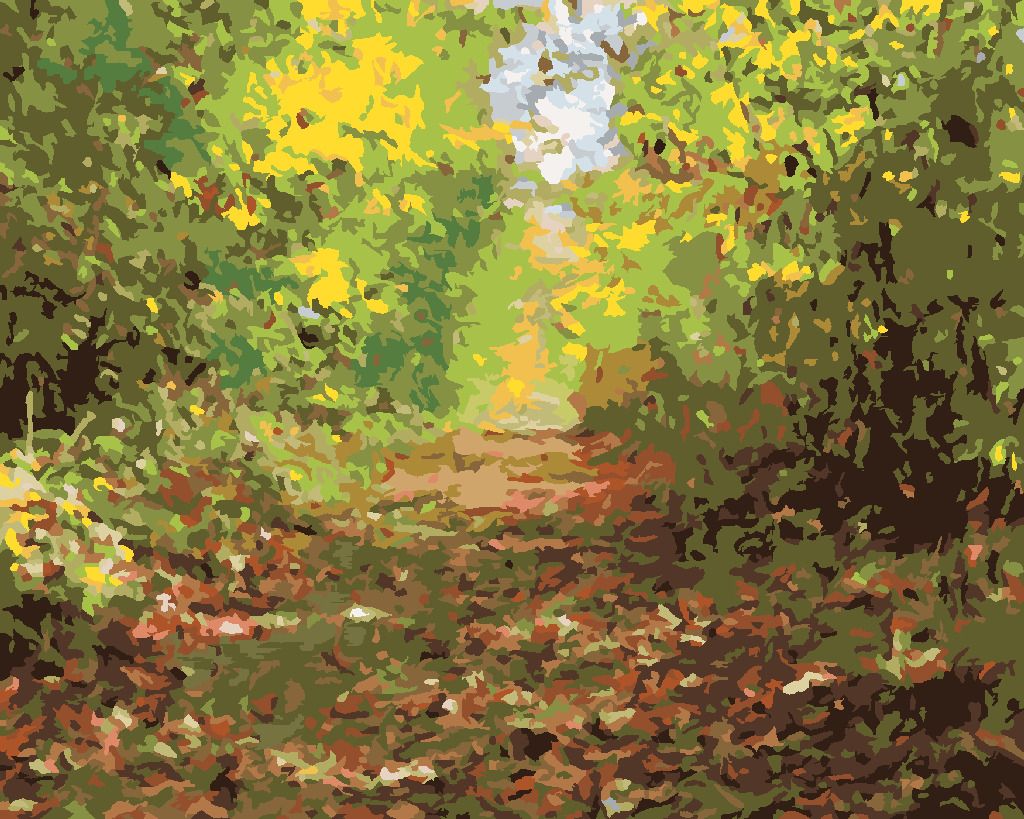 zuty Malování podle čísel - PĚŠÍ ULIČKA V LESE - Rozměr: 40x50 cm, Rámování: Varianta: bez rámu a bez vypnutí plátna - obrázek 5