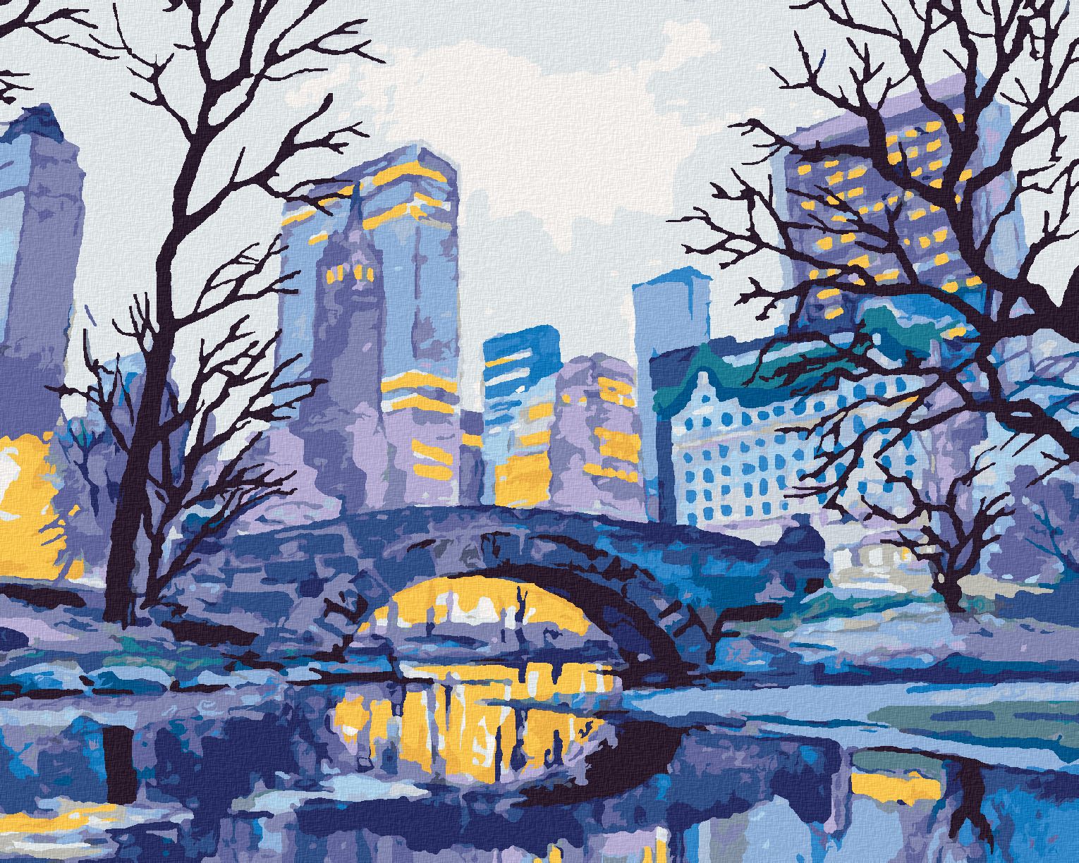 zuty Malování podle čísel - MOST V NEW YORKU - Rozměr: 40x50 cm, Rámování: Varianta: bez rámu a bez vypnutí plátna - obrázek 1