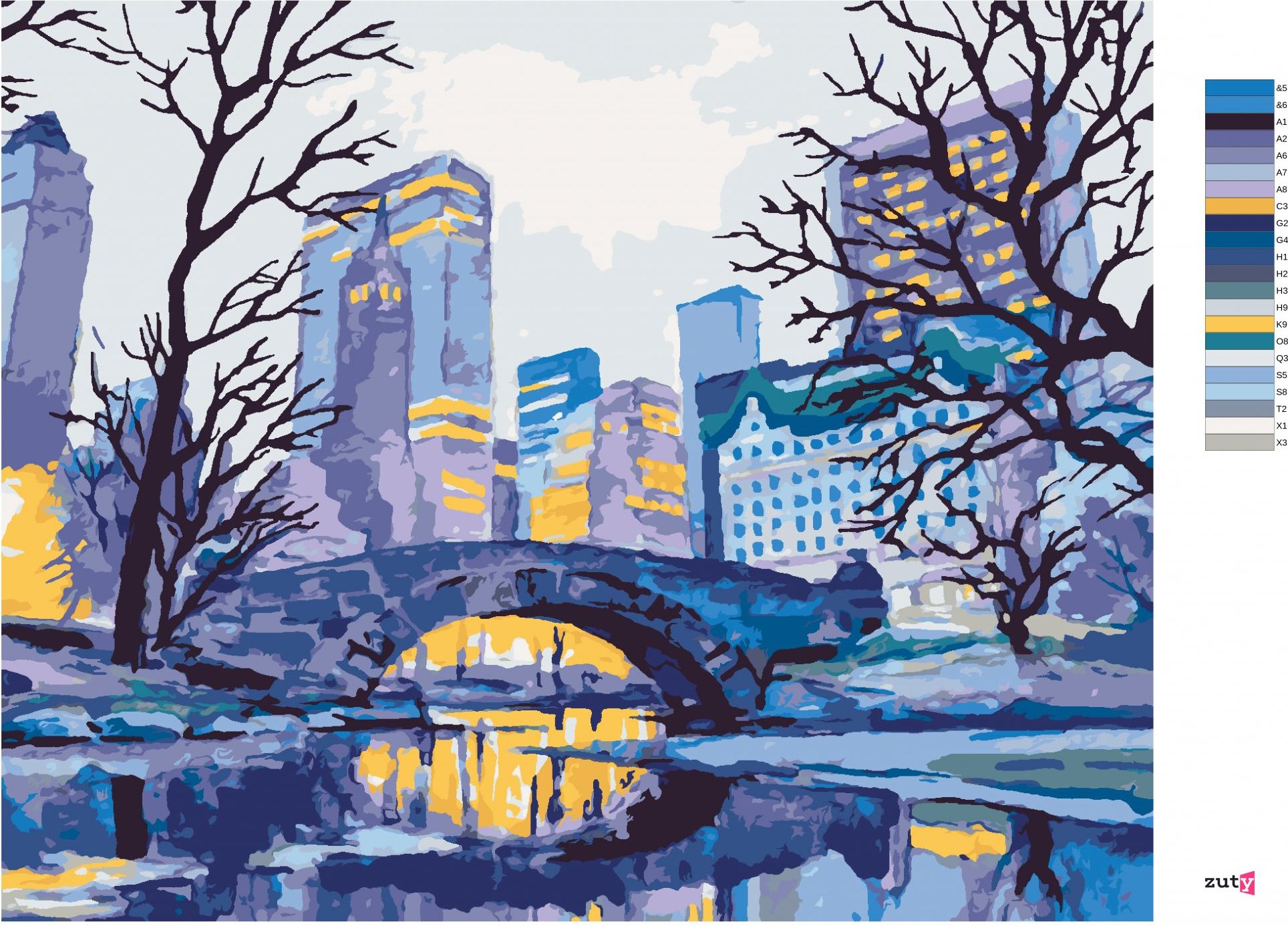 zuty Malování podle čísel - MOST V NEW YORKU - Rozměr: 40x50 cm, Rámování: Varianta: bez rámu a bez vypnutí plátna - obrázek 10