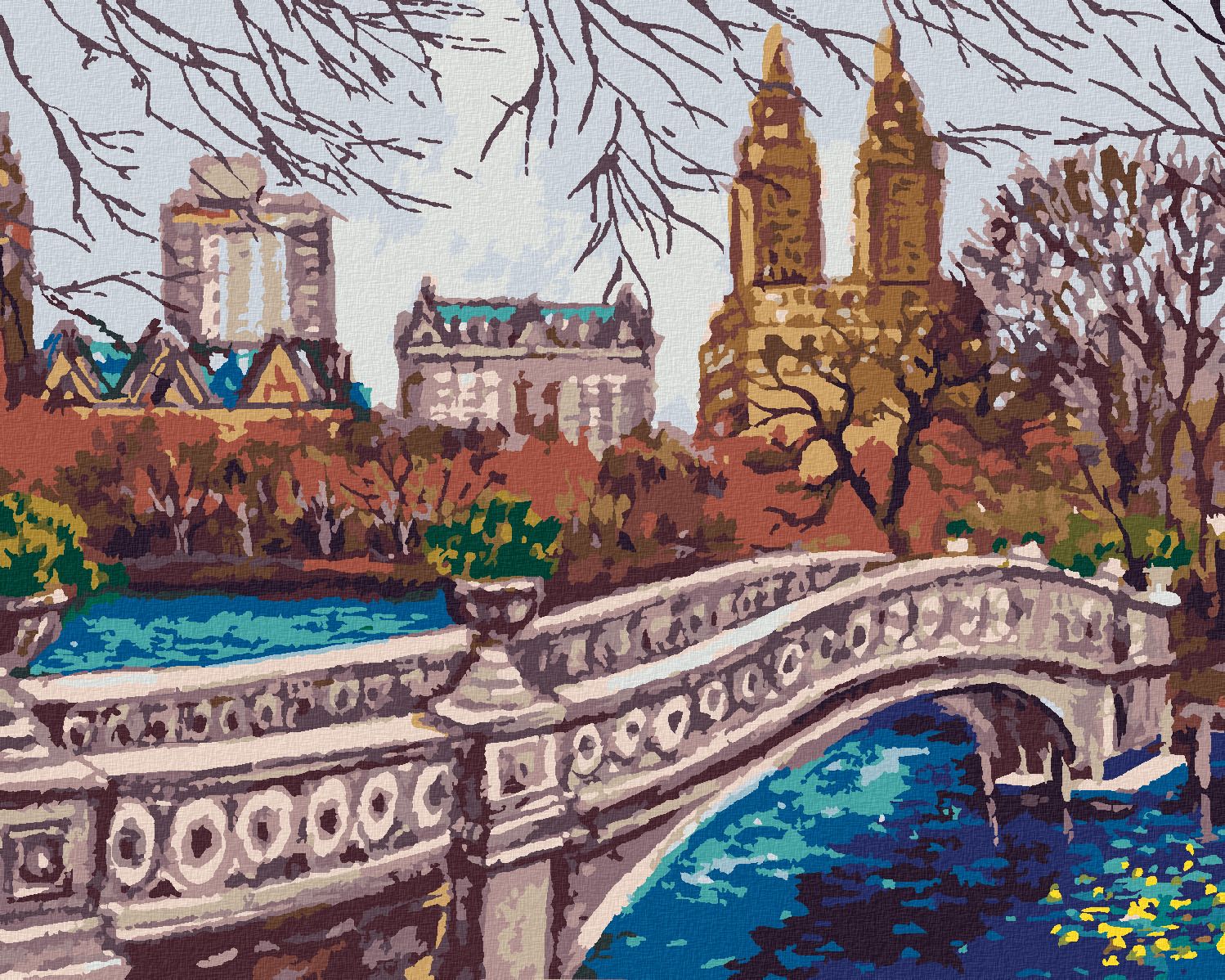zuty Malování podle čísel - NEW YORK CENTRAL PARK I - Rozměr: 40x50 cm, Rámování: Varianta: vypnuté plátno na rám - obrázek 1