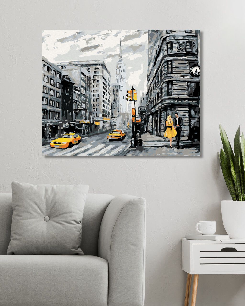 zuty Malování podle čísel - ŽLUTÉ TAXÍKY V NEW YORKU - Rozměr: 40x50 cm, Rámování: Varianta: bez rámu a bez vypnutí plátna - obrázek 2