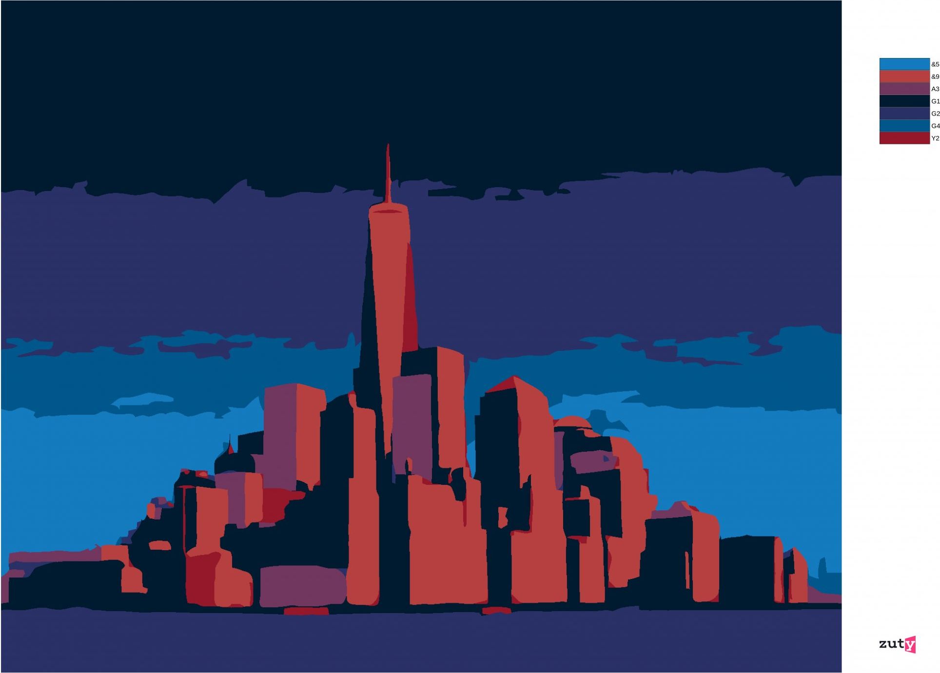 zuty Malování podle čísel - ZÁŘICÍ MANHATTAN V NEW YORKU - Rozměr: 40x50 cm, Rámování: Varianta: vypnuté plátno na rám - obrázek 7