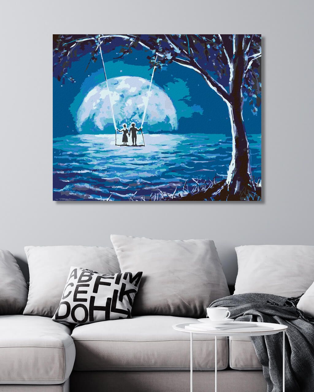 zuty Malování podle čísel - LÁSKA ZA SVITU MĚSÍCE - Rozměr: 40x50 cm, Rámování: Varianta: bez rámu a bez vypnutí plátna - obrázek 9