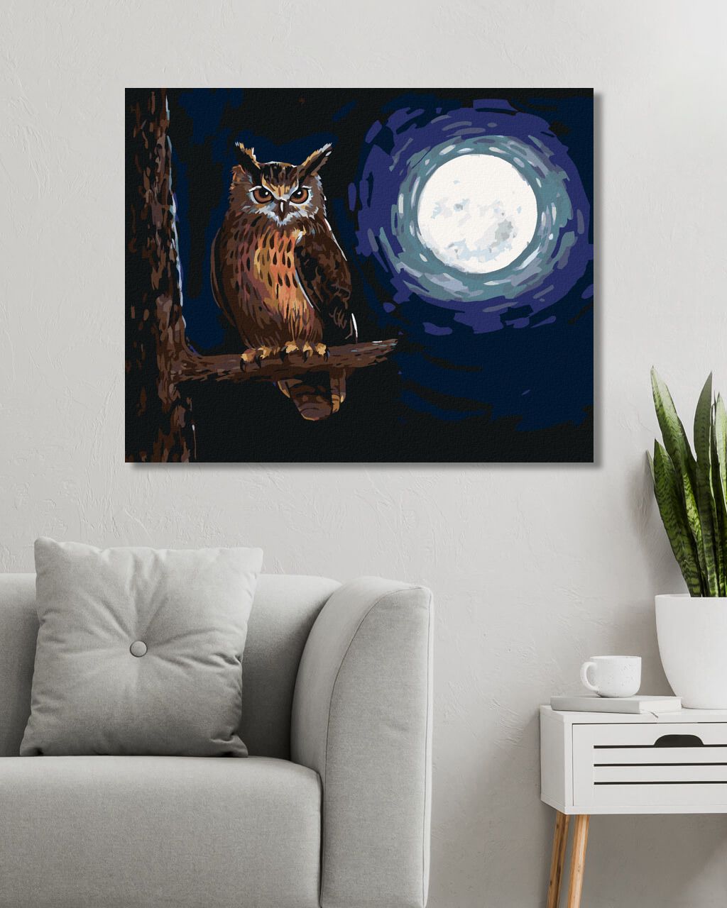 zuty Malování podle čísel - SOVA A SVIT MĚSÍCEv - Rozměr: 40x50 cm, Rámování: Varianta: vypnuté plátno na rám - obrázek 10