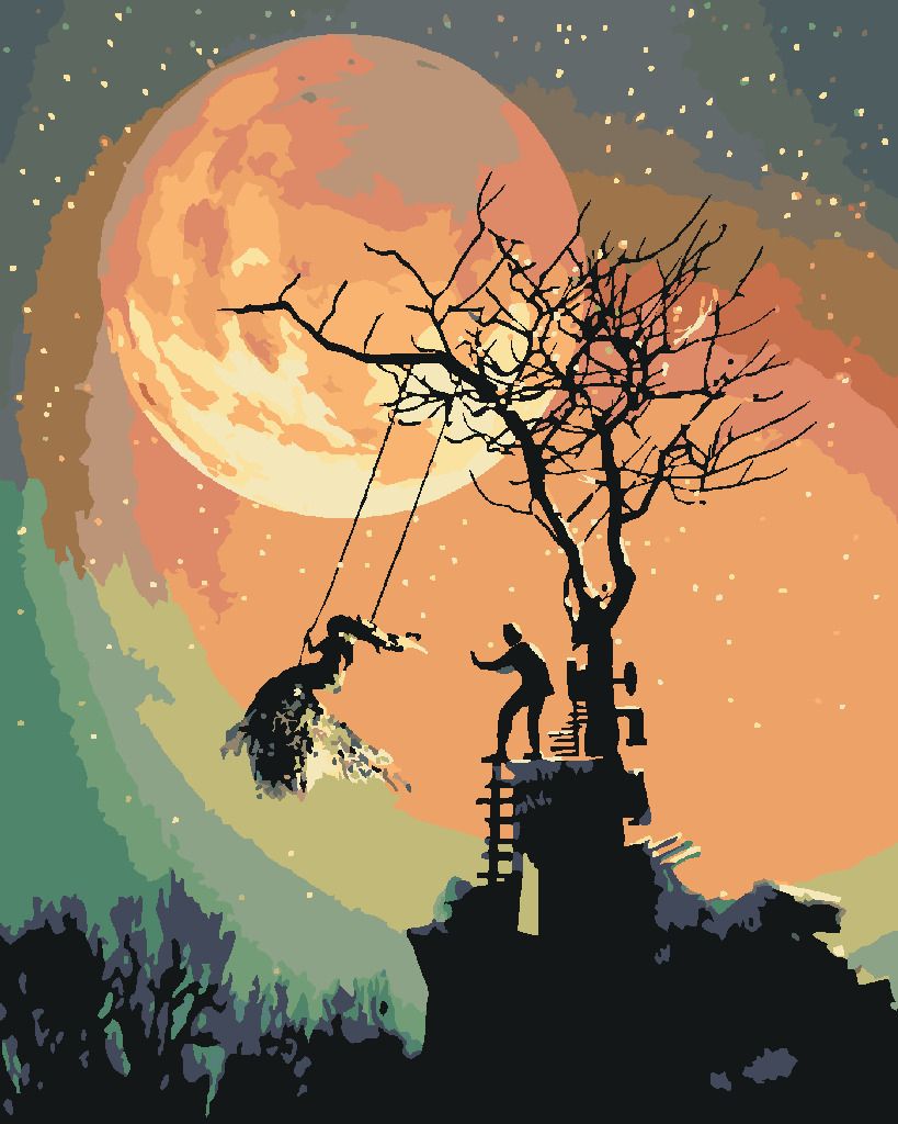 zuty Malování podle čísel - HALLOWEEN A ÚPLNĚK - Rozměr: 40x50 cm, Rámování: Varianta: vypnuté plátno na rám - obrázek 5