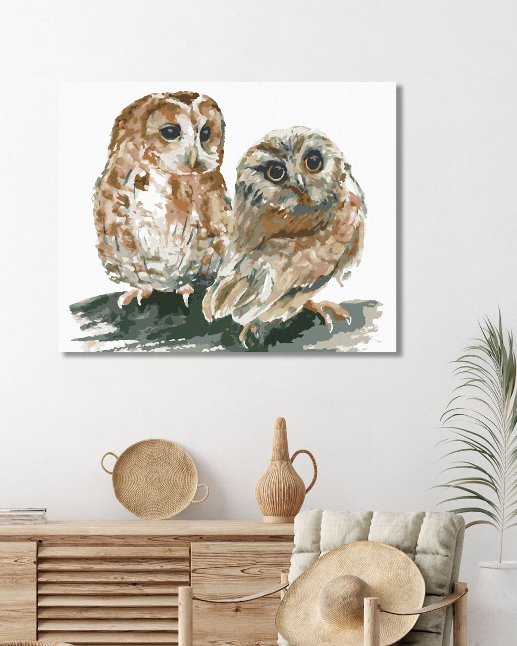 zuty Malování podle čísel - DVĚ SOVY NA BÍLÉM POZADÍ - Rozměr: 40x50 cm, Rámování: Varianta: bez rámu a bez vypnutí plátna - obrázek 4