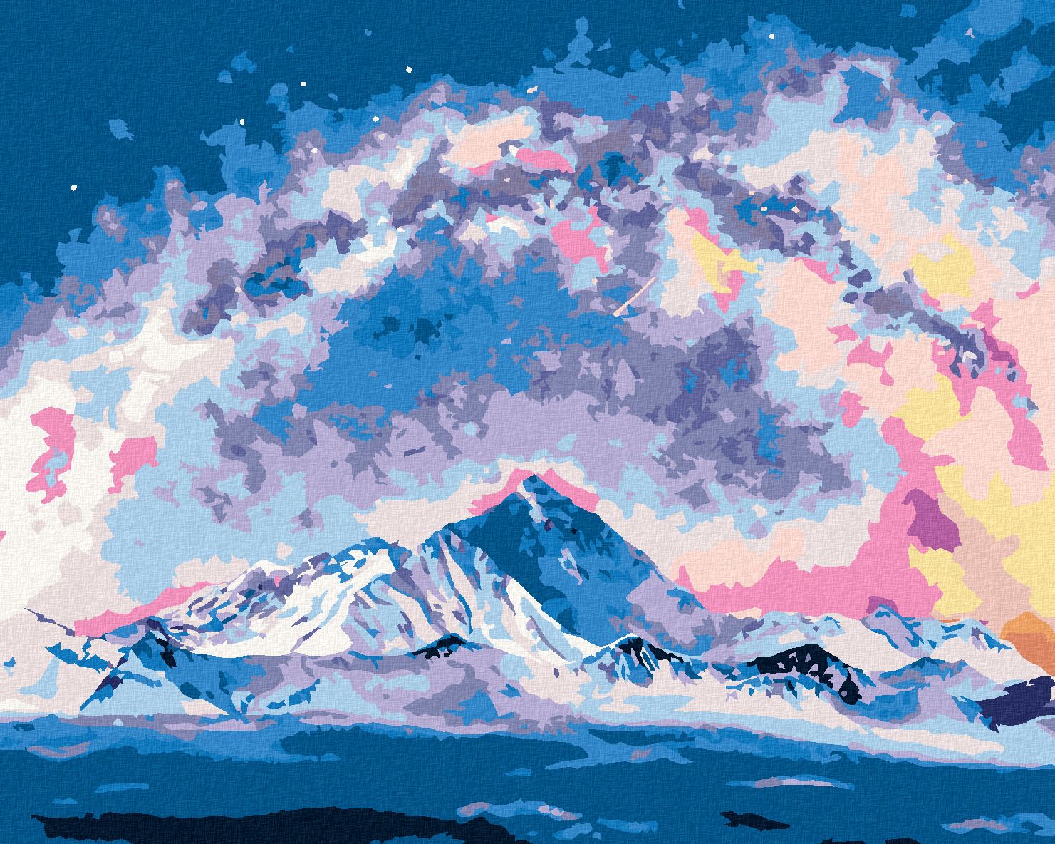 zuty Malování podle čísel - MOUNT EVEREST POD MLÉČNOU DRÁHOU - Rozměr: 40x50 cm, Rámování: Varianta: bez rámu a bez vypnutí plátna - obrázek 1