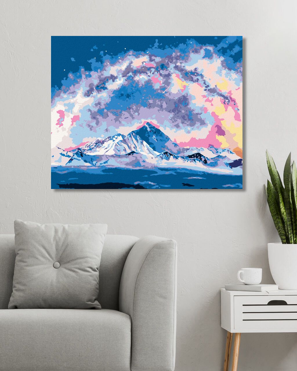 zuty Malování podle čísel - MOUNT EVEREST POD MLÉČNOU DRÁHOU - Rozměr: 40x50 cm, Rámování: Varianta: bez rámu a bez vypnutí plátna - obrázek 3