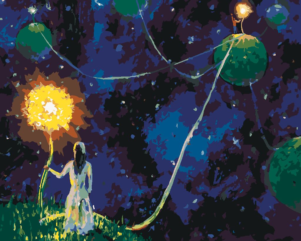 zuty Malování podle čísel - VESMÍRNÉ PROPOJENÍ PLANET - Rozměr: 40x50 cm, Rámování: Varianta: bez rámu a bez vypnutí plátna - obrázek 2