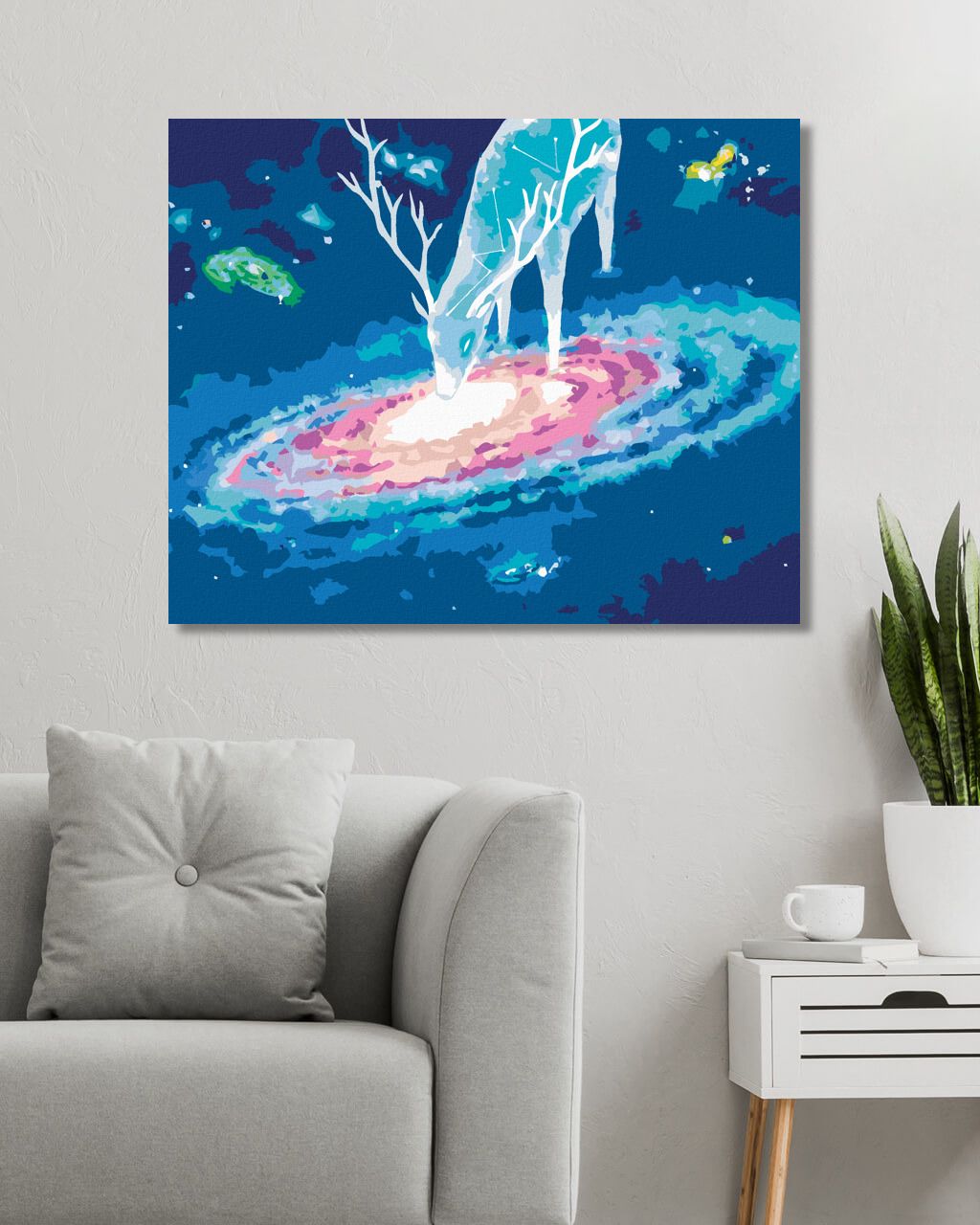 zuty Malování podle čísel - JELEN A GALAXIE - Rozměr: 40x50 cm, Rámování: Varianta: vypnuté plátno na rám - obrázek 9