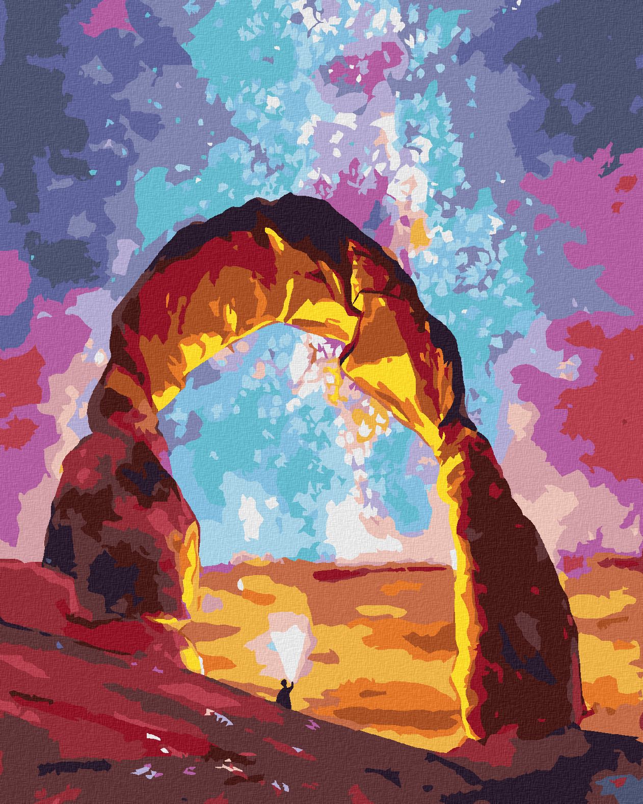 zuty Malování podle čísel - GRAND CANYON A VESMÍRNÁ OBLOHA - Rozměr: 40x50 cm, Rámování: Varianta: vypnuté plátno na rám - obrázek 1