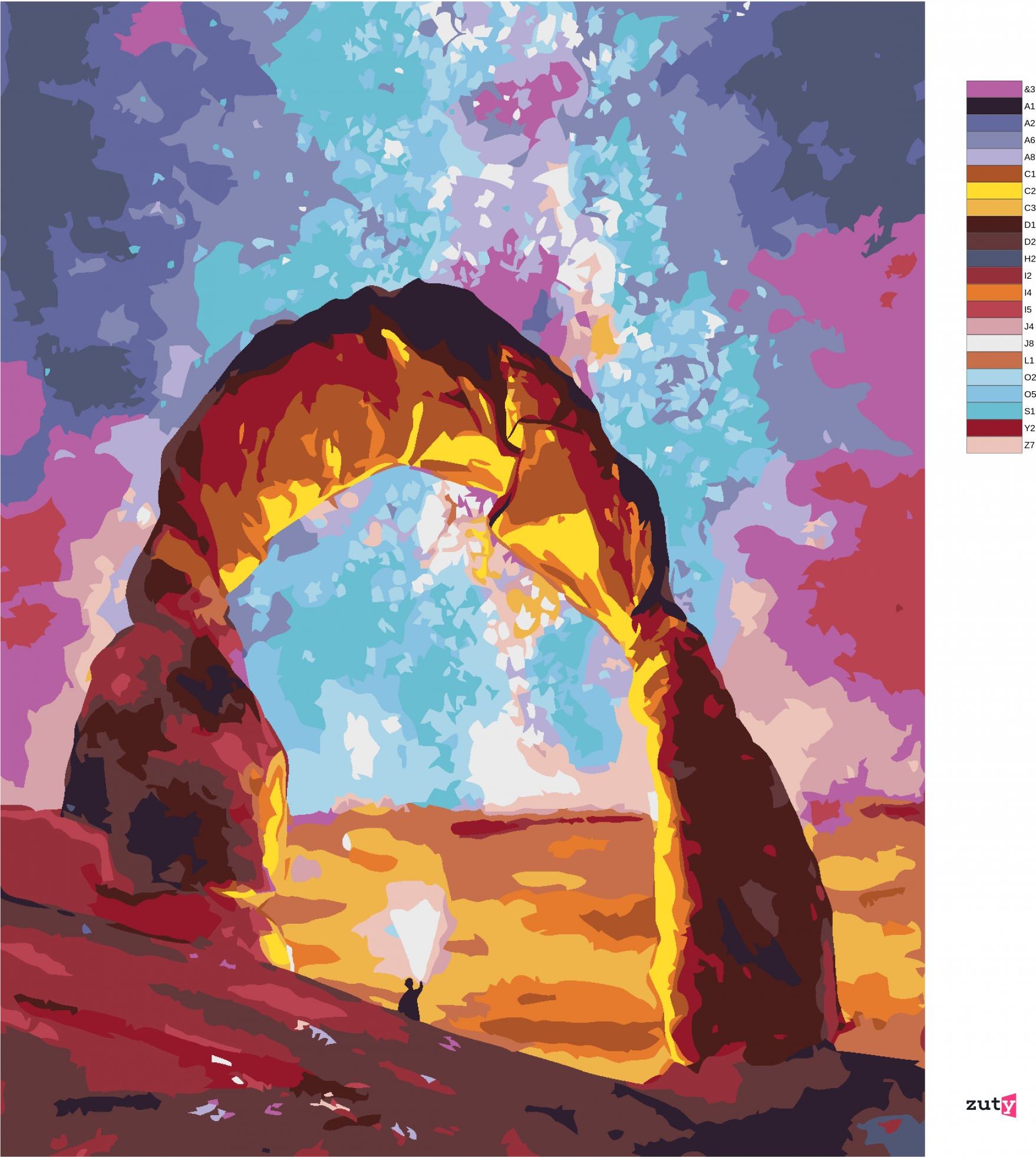 zuty Malování podle čísel - GRAND CANYON A VESMÍRNÁ OBLOHA - Rozměr: 40x50 cm, Rámování: Varianta: vypnuté plátno na rám - obrázek 9