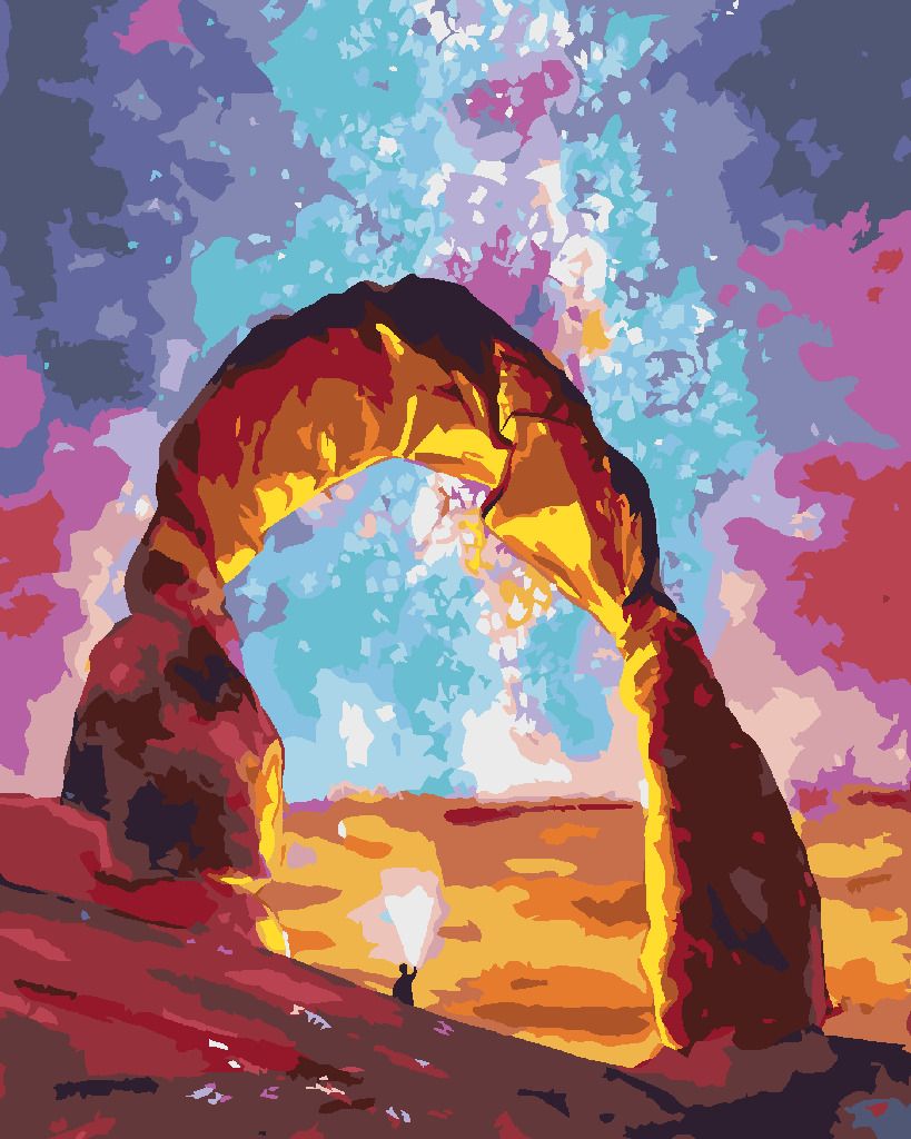 zuty Malování podle čísel - GRAND CANYON A VESMÍRNÁ OBLOHA - Rozměr: 40x50 cm, Rámování: Varianta: vypnuté plátno na rám - obrázek 10