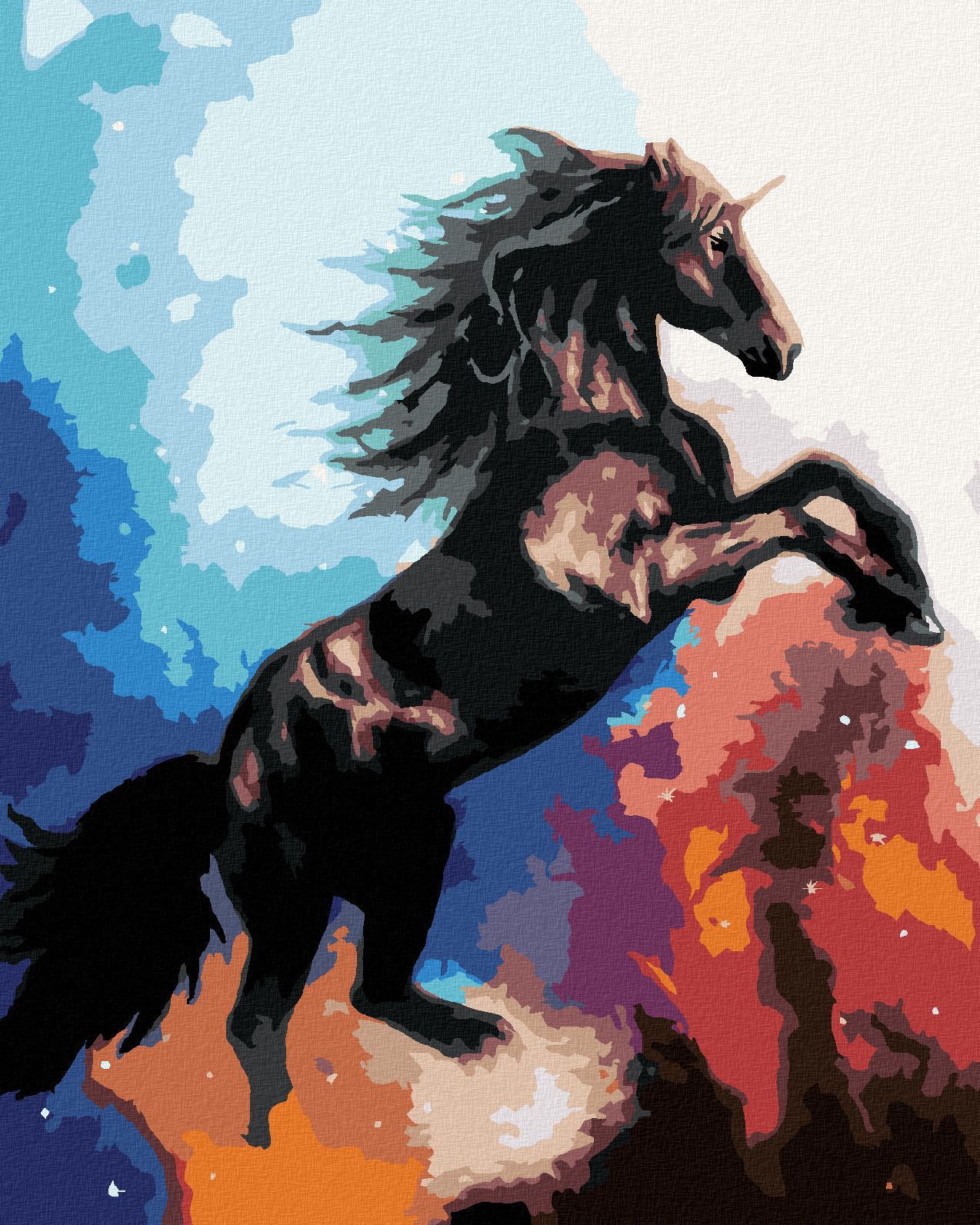 zuty Malování podle čísel - JEDNOROŽEC VE VESMÍRU - Rozměr: 40x50 cm, Rámování: Varianta: vypnuté plátno na rám - obrázek 1