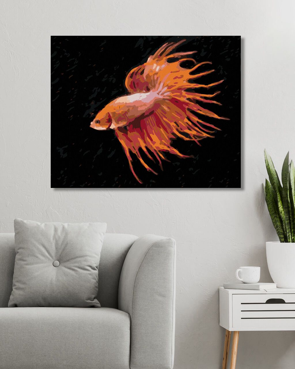 zuty Malování podle čísel - ČERVENÁ RYBA - Rozměr: 40x50 cm, Rámování: Varianta: bez rámu a bez vypnutí plátna - obrázek 8