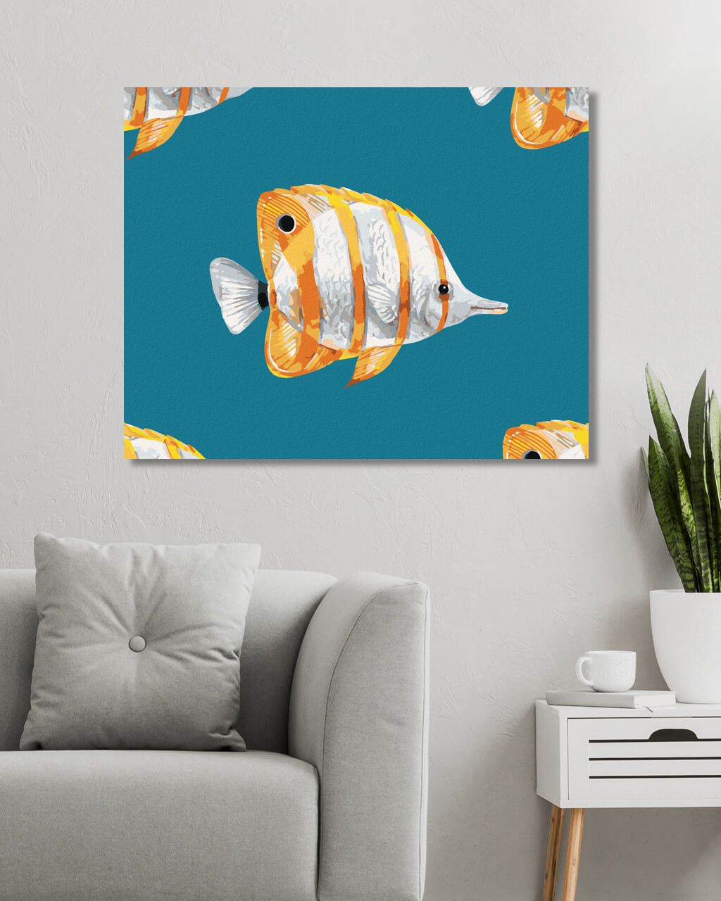 zuty Malování podle čísel - EXOTICKÉ RYBY - Rozměr: 40x50 cm, Rámování: Varianta: vypnuté plátno na rám - obrázek 9