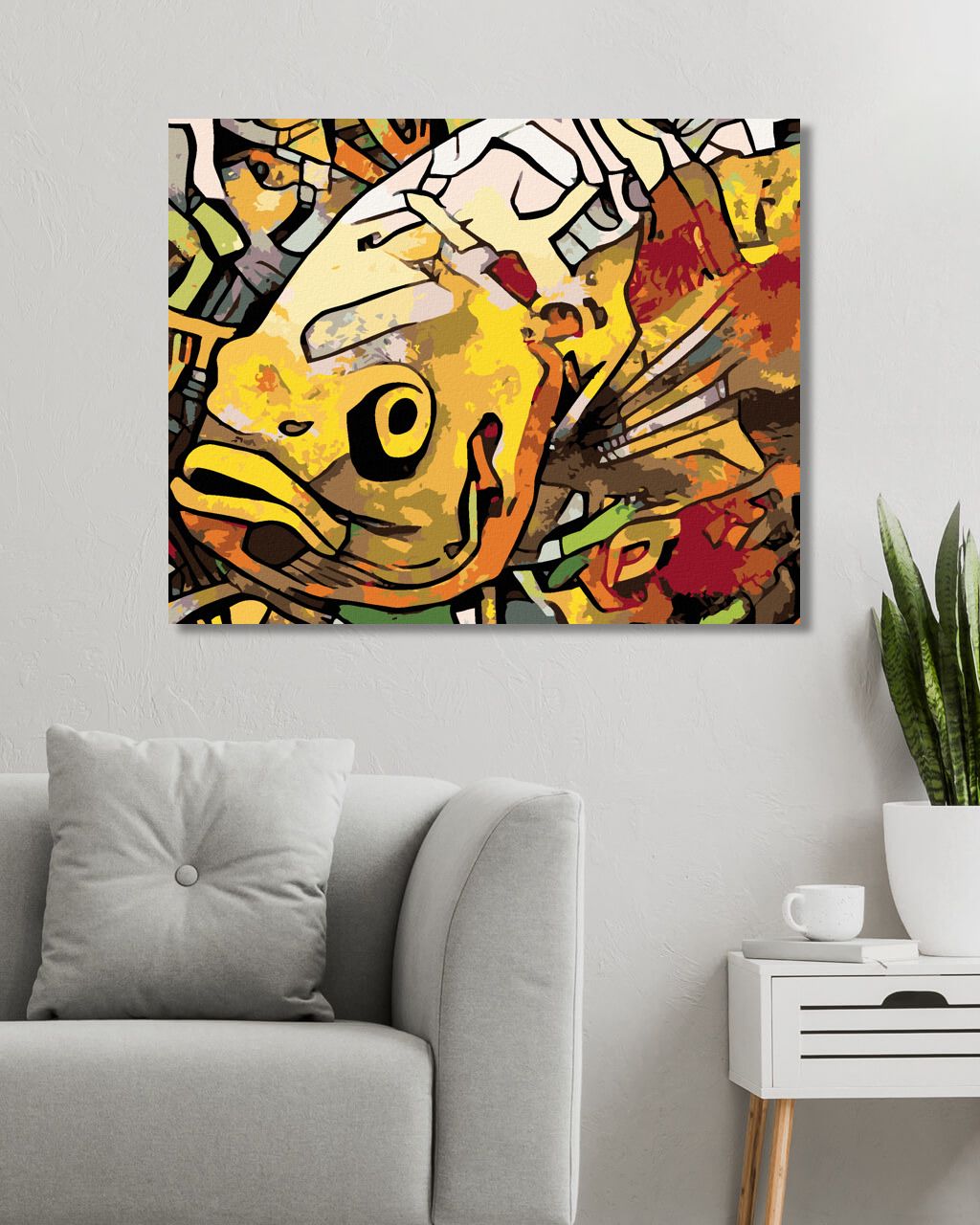 zuty Malování podle čísel - GRAFFITI RYBA - Rozměr: 40x50 cm, Rámování: Varianta: vypnuté plátno na rám - obrázek 4